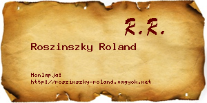 Roszinszky Roland névjegykártya